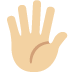 🖐🏼 hand with fingers splayed: medium-light skin tone display on Twitter